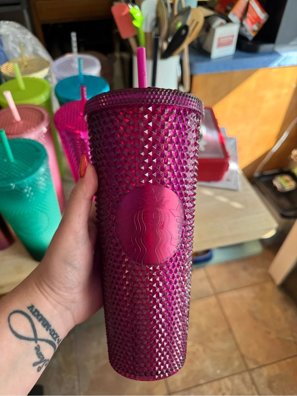 Starbucks Studded Tumbler - Bright Magenta